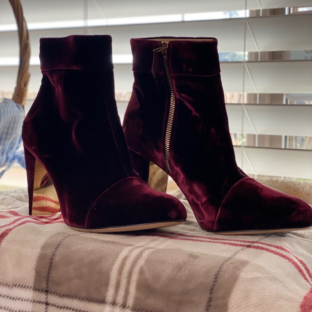 Marion Parke Bordeaux Gikden Ditto Velvet Boots